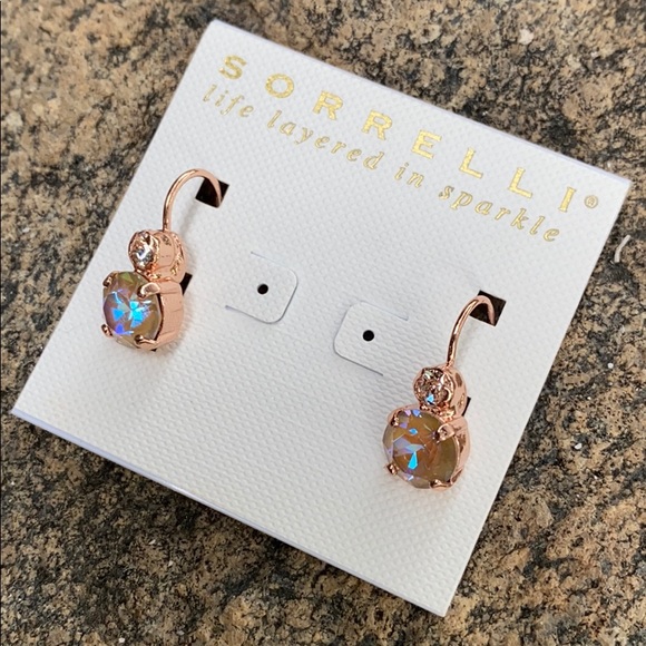 Sorrelli Rose Garden Rose Gold Earrings NWT - Picture 3 of 4
